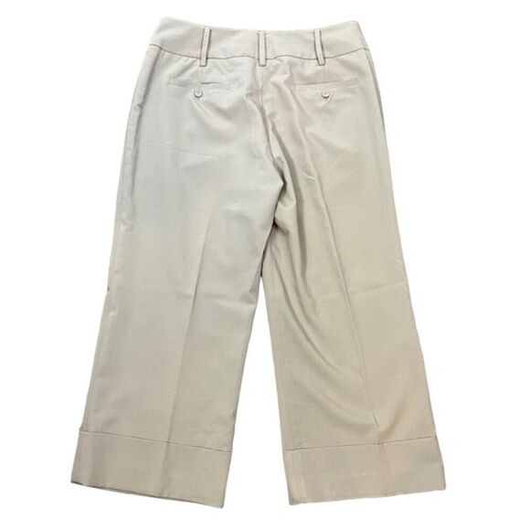 Sandro Sportswear Wide Leg Cropped Tummy Control Beige Pants Trousers Size 8 - Picture 8 of 13